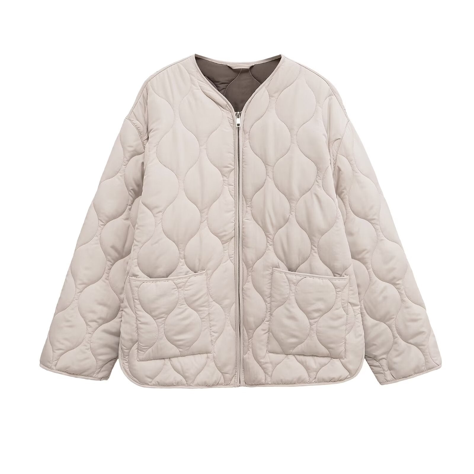 Damen Übergangsjacke Gesteppt Seitentaschen Modern Schnitt Norvielle - Norvielle