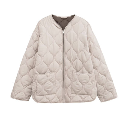 Damen Übergangsjacke Gesteppt Seitentaschen Modern Schnitt Norvielle - Norvielle