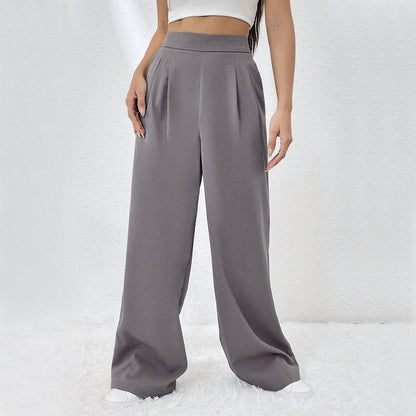 Damenweite Hose mit hohem Bund und Falten Norvielle