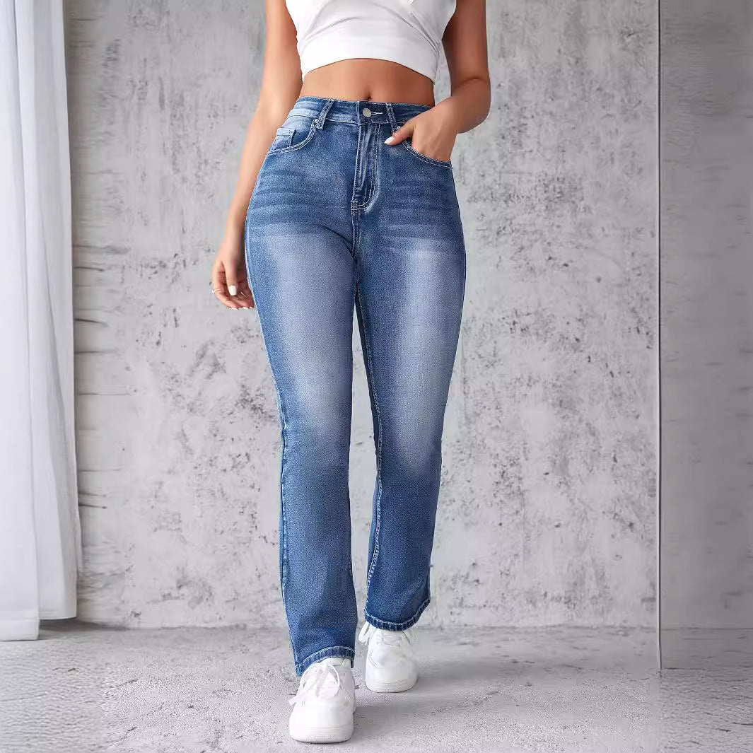 Damen High Waist Jeans Flare Bein Norvielle