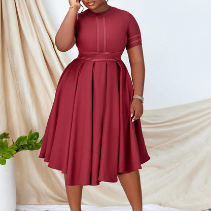 Damen Midikleid feine Taillierung schwingender Rock Norvielle