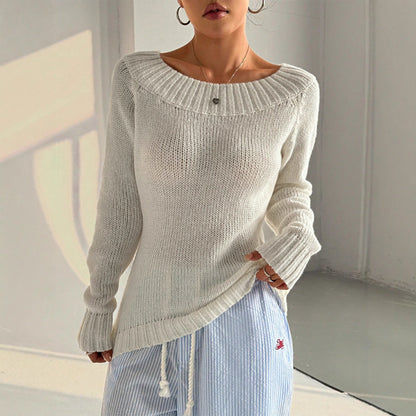 Damen Strickpullover Weite Schultern Strukturiert Norvielle