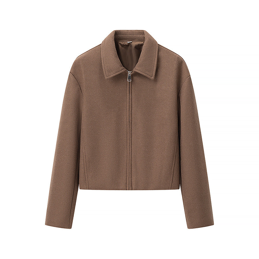 Damen Kurzjacke Urban Stil 2 Reißverschlusstaschen