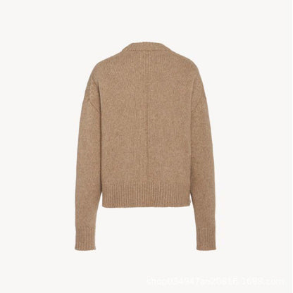Damen Grobstrickpullover Überlange Ärmel Norvielle