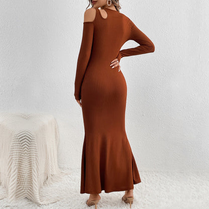 Damen Maxikleid Cut-Out-Design Figurumspielend Norvielle