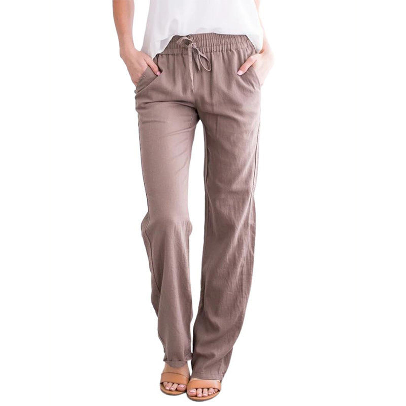 Damen Weite Hose Elastischer Bund Bequem