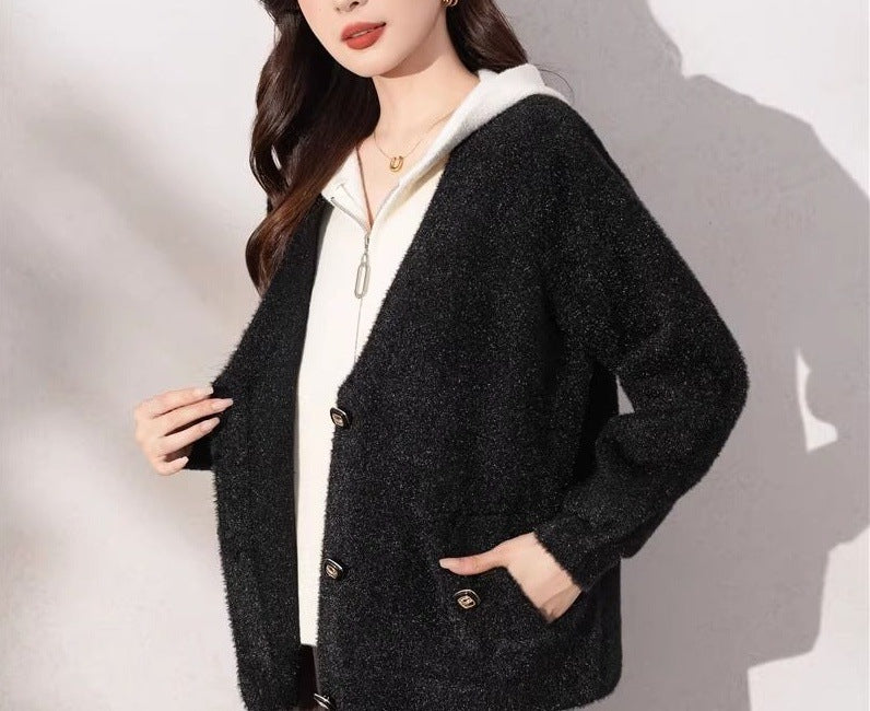 Damen Strickjacke Edle Knöpfe Norvielle