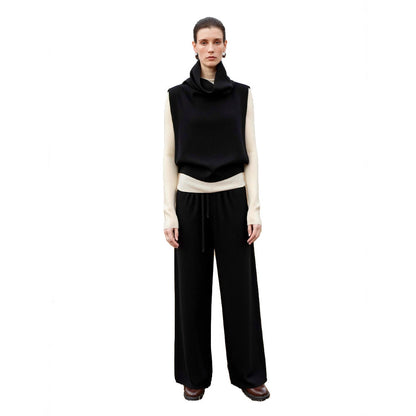 Damen Strickpullover Hochkragen Weite Hose Norvielle