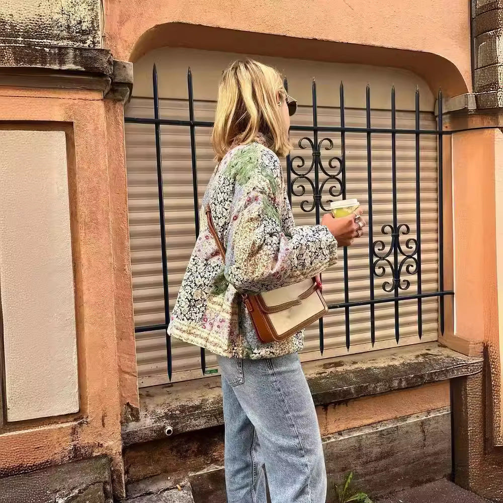 Damen Steppjacke Patchwork mit Taschen Norvielle