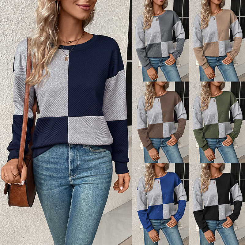 Damen Sweatshirt Blockstreifen Rundhals Norvielle - Norvielle
