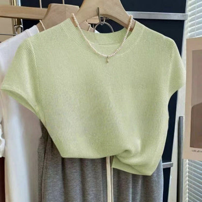Damen Strickshirt Kurzarm Norvielle