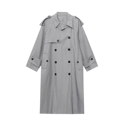 Damen Trenchcoat mit Streifen Gürtel