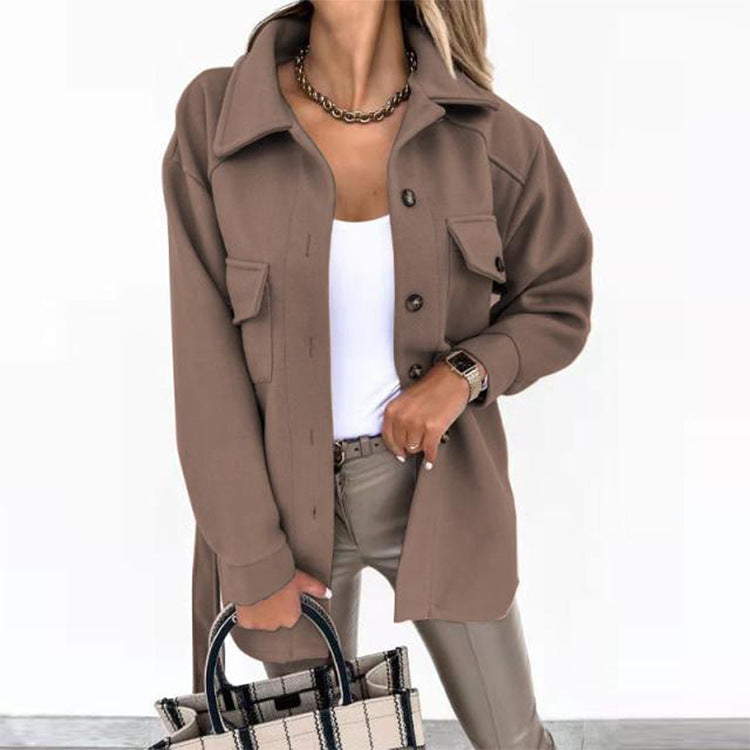 Damen Übergangsmantel mit Gürtel Elegantes Design
