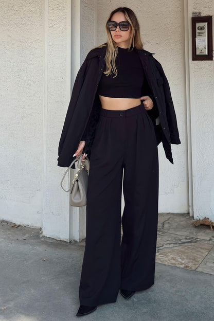 Damen Oberteil mit hoch geschnittenen Hosen Norvielle Elegantes Design