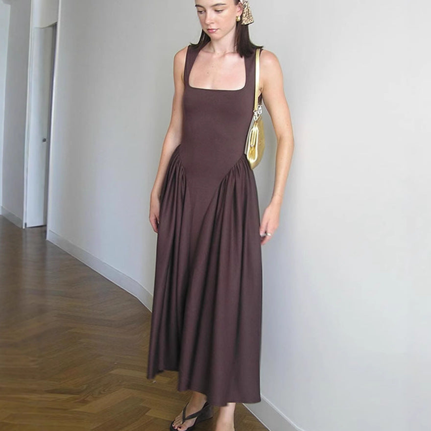 Damen Maxikleid Fließend Raffinierter Schnitt Norvielle