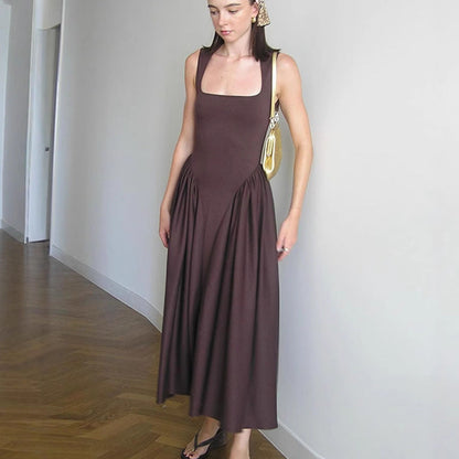 Damen Maxikleid Fließend Raffinierter Schnitt Norvielle