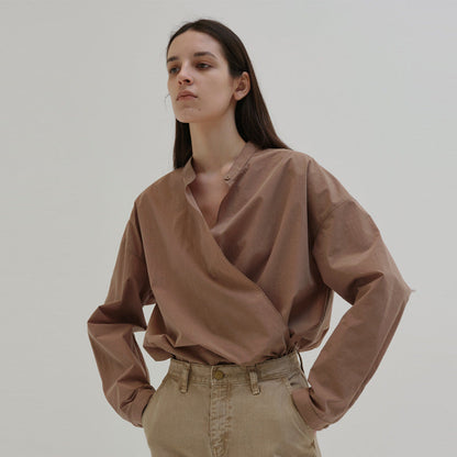 Damen Asymmetrische Bluse Minimalistisch Norvielle