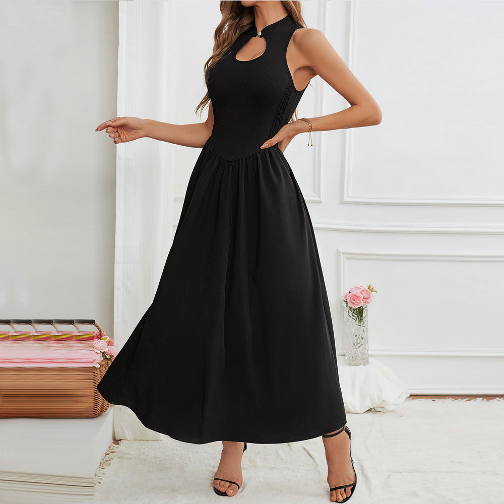 Damen Maxikleid mit Schlüssel-Ausschnitt und fließendem Rock Norvielle