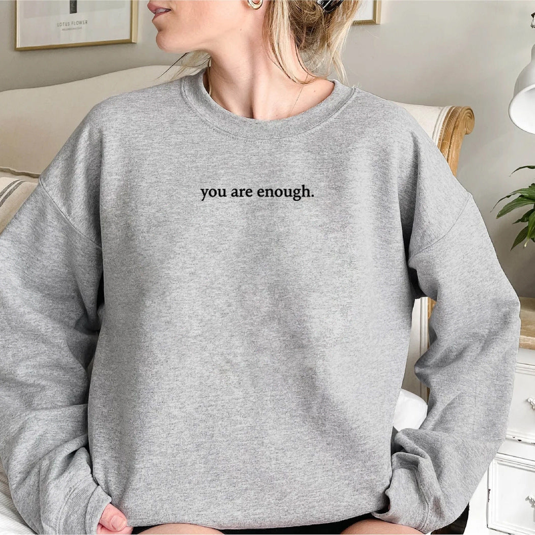 Damen Sweatshirt Inspirierendes Motiv Baumwolle Bequem Grau