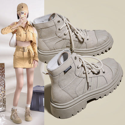 Damen Sneaker Hochformat Robustes Textil Trendige Sohle