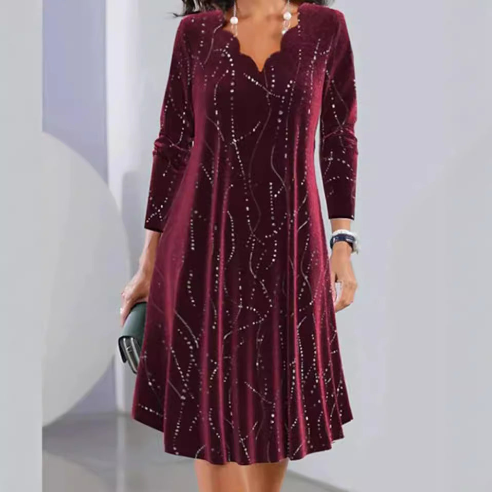 Damen Partykleid Funkelnde Akzente Norvielle