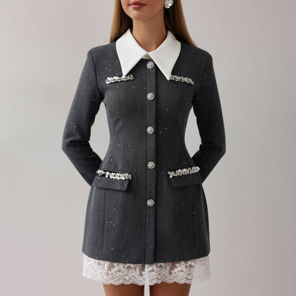 Damen Blazer-Kleid Figurbetont Norvielle