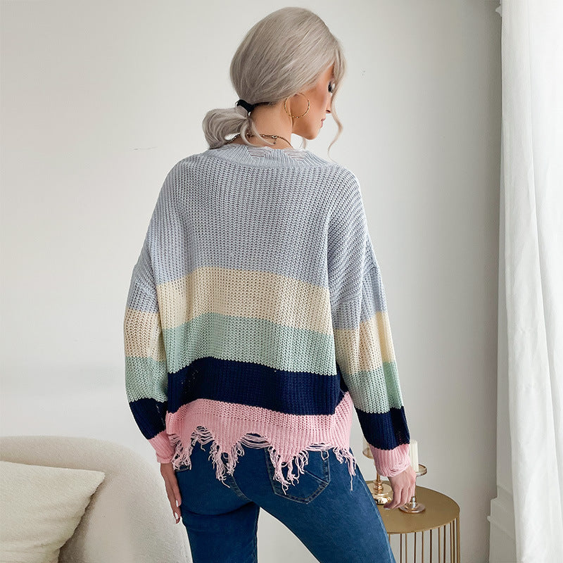 Damen Strickpullover Lässig Französischer Saum Norvielle