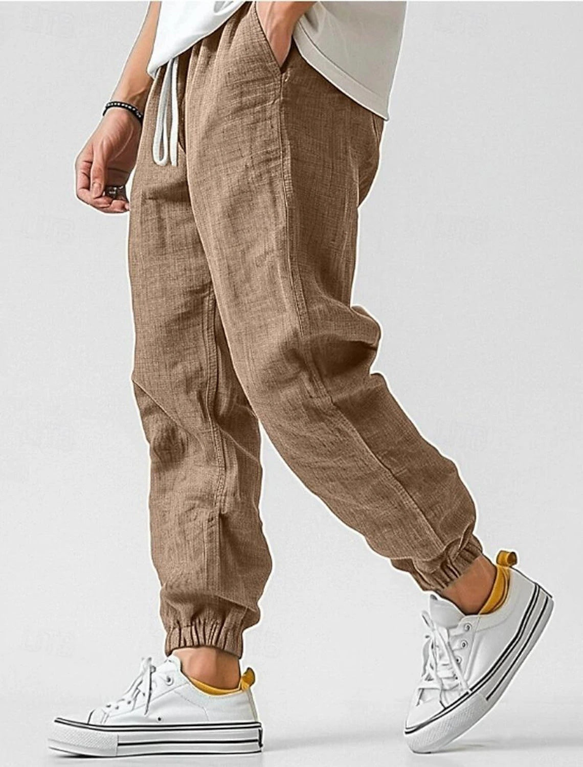 Herren Leinenhose Elastischer Bund Bequem Norvielle