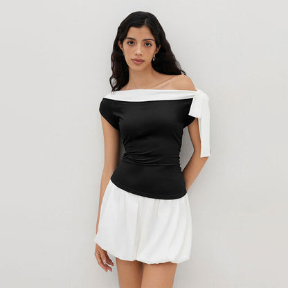 Damen Off-Shoulder mit Schleifenverschluss - Norvielle