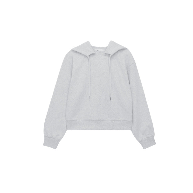 Damen Kapuzenpullover Weicher Baumwollmix Beige