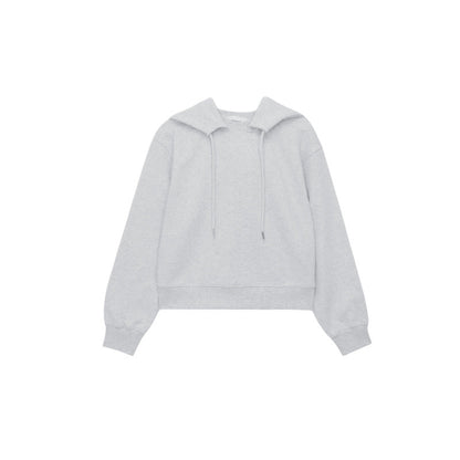 Damen Kapuzenpullover Weicher Baumwollmix Beige