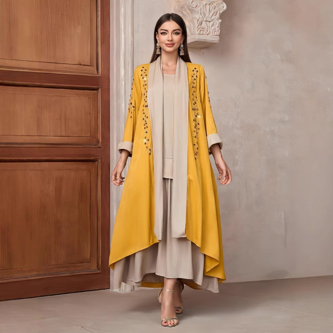 Damen Kimono Langarm Asymmetrisch Dekorative Applikationen Norvielle - Norvielle