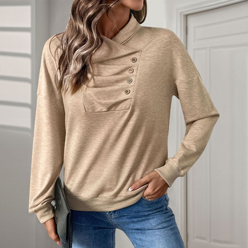 Damen Strickpullover Lässig Mit Kragen Und Knöpfen Norvielle