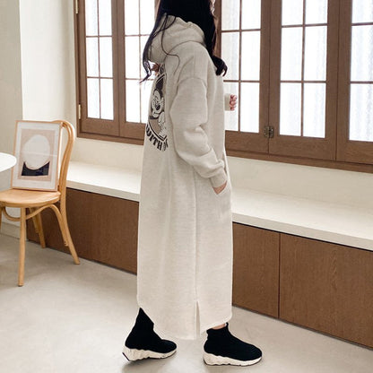 Damen Hoodie-Kleid Großflächiger Print Bequem Norvielle