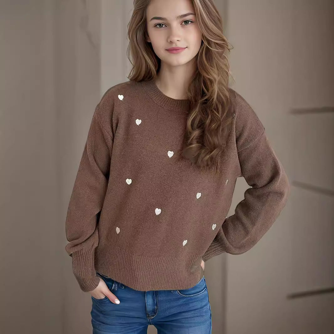 Damen Pullover Herzmotiv Lässig Norvielle - Norvielle