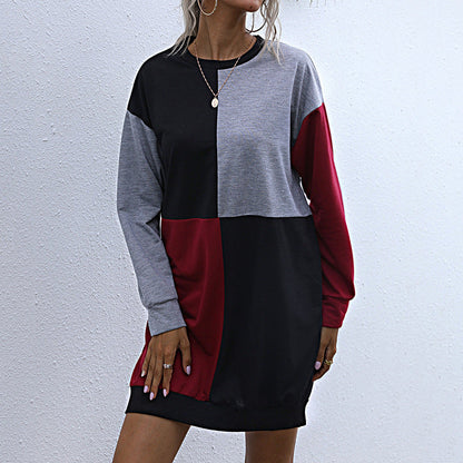 Damen Oversized Kleid Farbblockdesign Norvielle