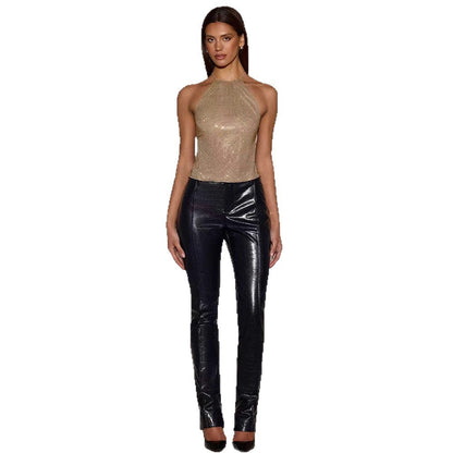 Damen Glitzer- Slim-Halterdesign Funkelnde Akzente