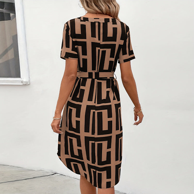 Damen Wickelkleid Geometrisches Muster Norvielle
