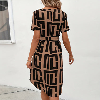 Damen Wickelkleid Geometrisches Muster Norvielle