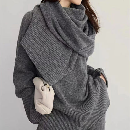Damen Strickensemble Rundhalsausschnitt Weites Bein Norvielle