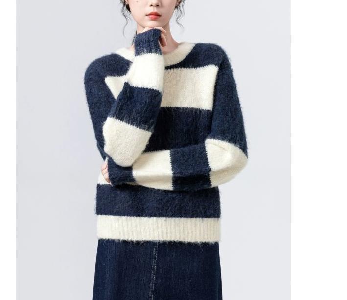 Damen Pullover Streifenmuster Norvielle