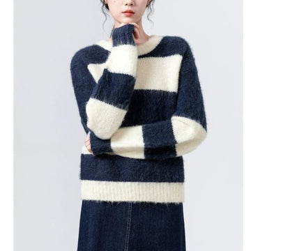 Damen Pullover Streifenmuster Norvielle