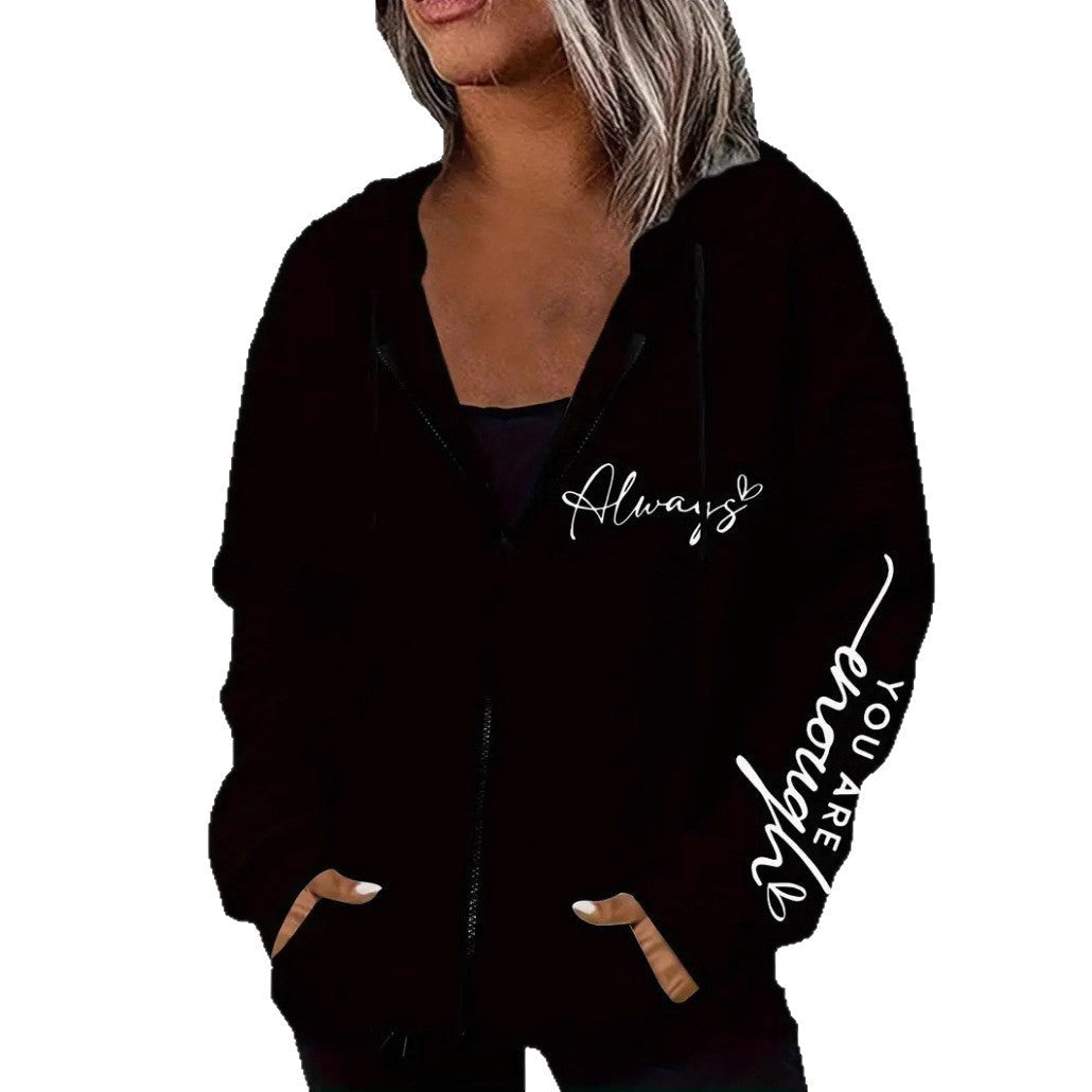 Damen Kapuzenjacke Motivdruck Norvielle