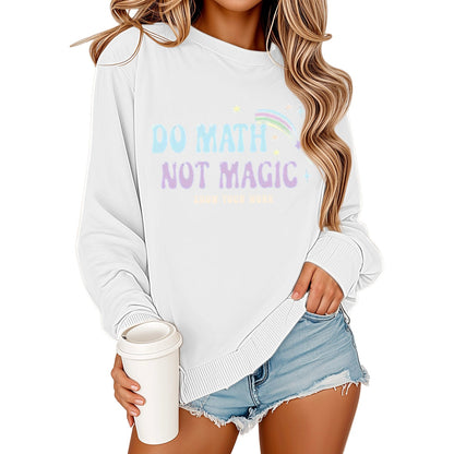 Damen Sweatshirt Mathematikdruck Lässig Beige Norvielle