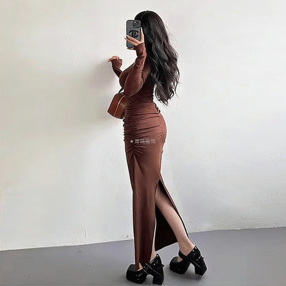 Damen Langarmkleid Figurbetont Norvielle