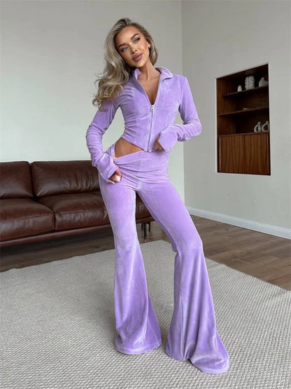 Damen Fleece-Jumpsuit Hochkragen Weites Bein Norvielle