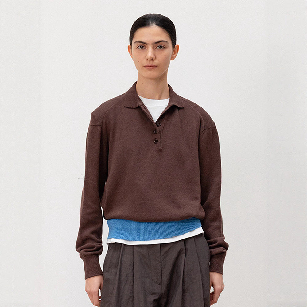 Damen Strickpullover Polokragen Kontrastbund Norvielle - Norvielle