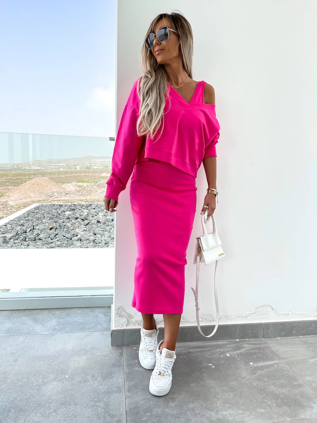Damen Kleidungsset mit Oberteil und Rock Norvielle