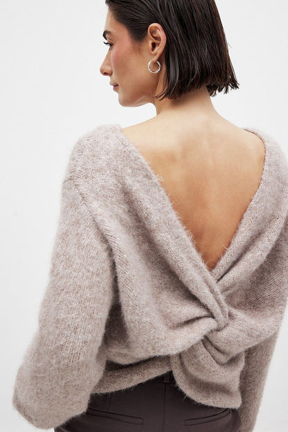 Damen Pullover Raffinierte Rückenschnürung Norvielle
