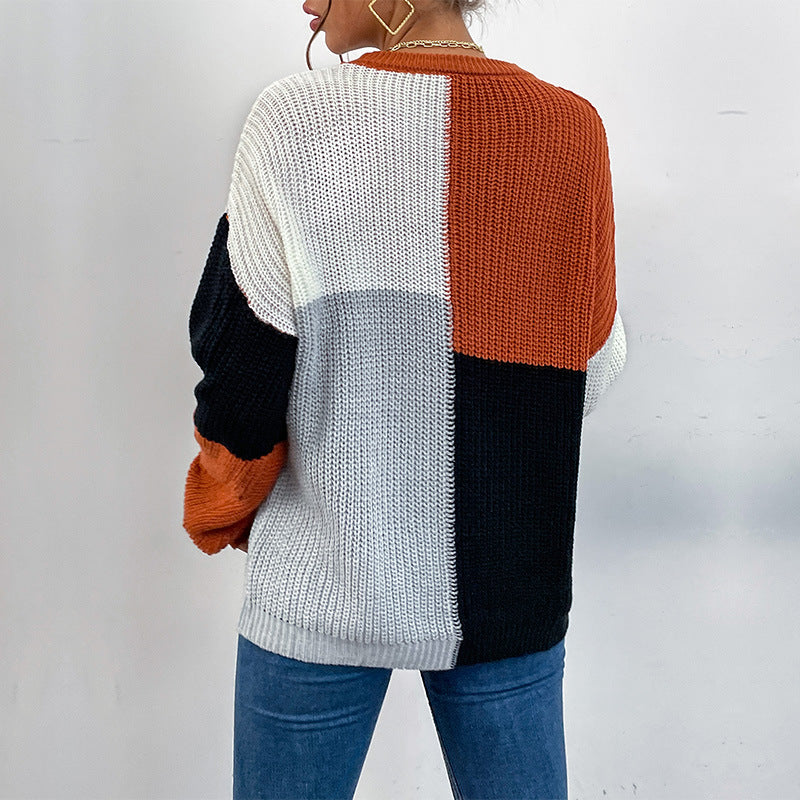 Damen Pullover Blockstreifen-Design Modern Norvielle